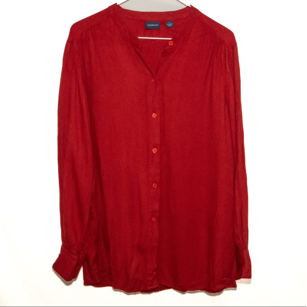 Westbound Red Long sleeve button down
